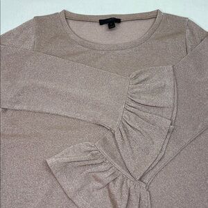 J. Crew Women's Long Sleeve Top in Shimmering Rose Gold